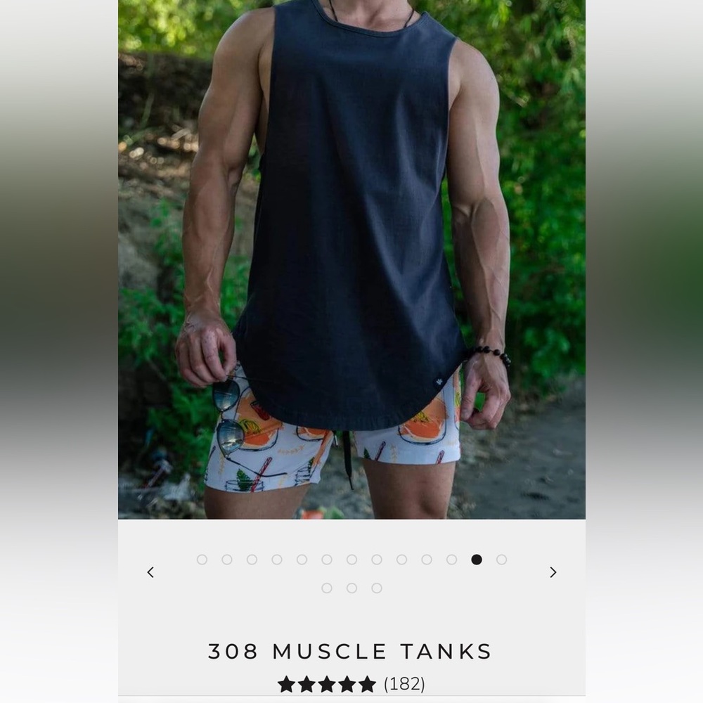 YoungLA 308 Muscle Tank In Black/Faded Black Into Bluish Purplish Black, Large